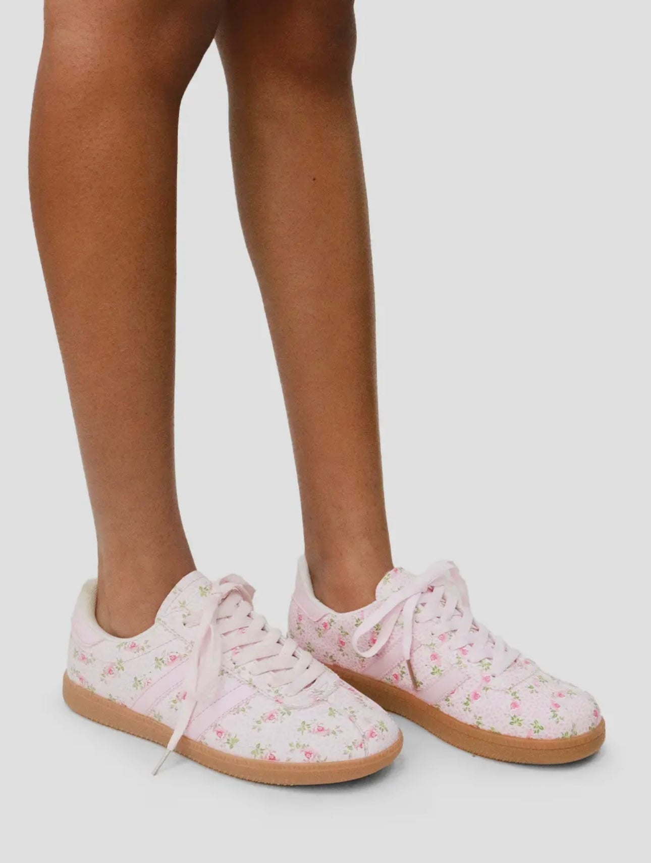 pink coquette floral sneakers