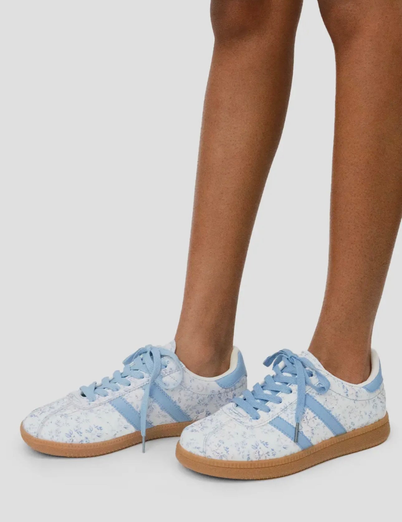 blue coquette floral sneakers